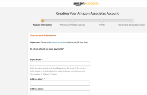 Amazon associates sign in processes
