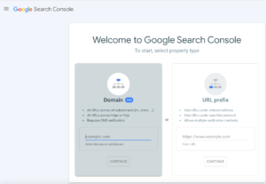 google search console property