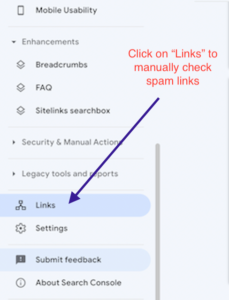 remove spammy links using Google Search Console