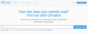 GTmetrix website performance test